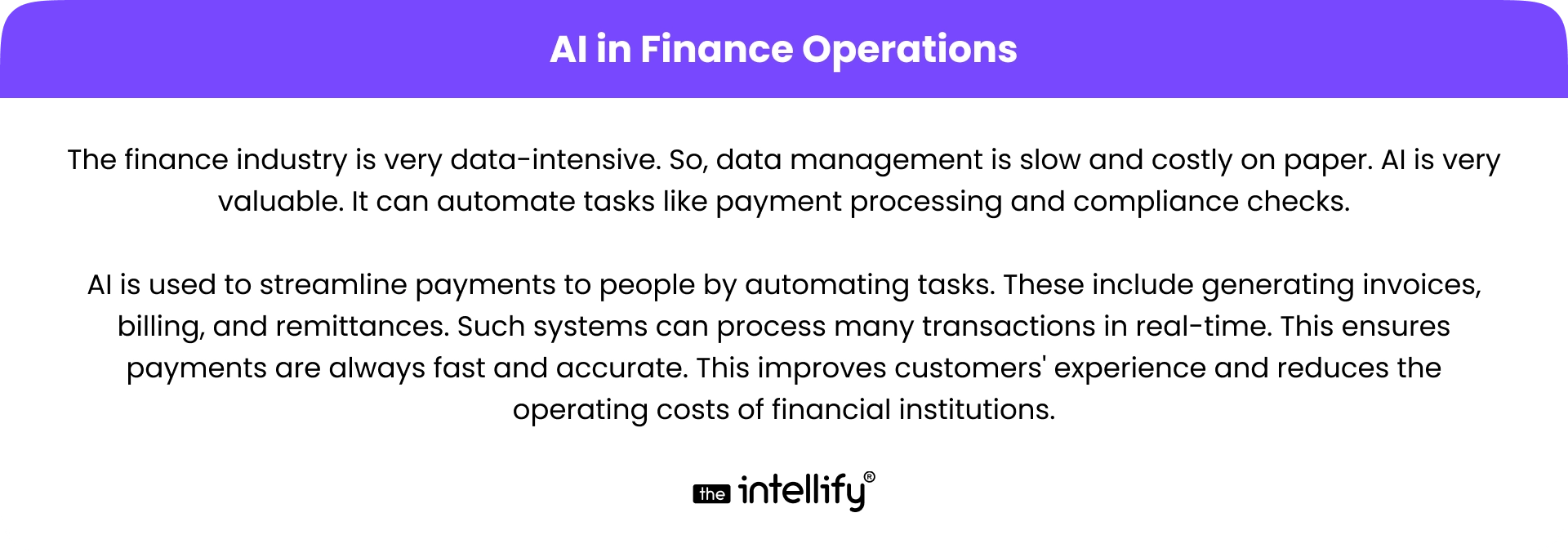 AI in finance operation